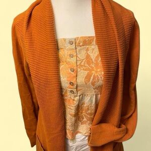 Ann Taylor Factory Orange Cardigan Sweater